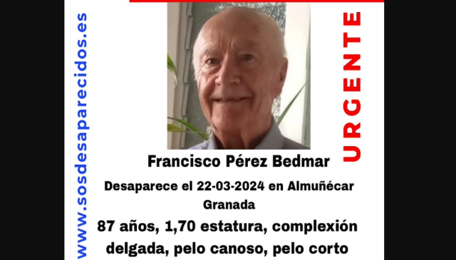 Francisco Pérez Bedmar Desaparecido Motril Almuñecar