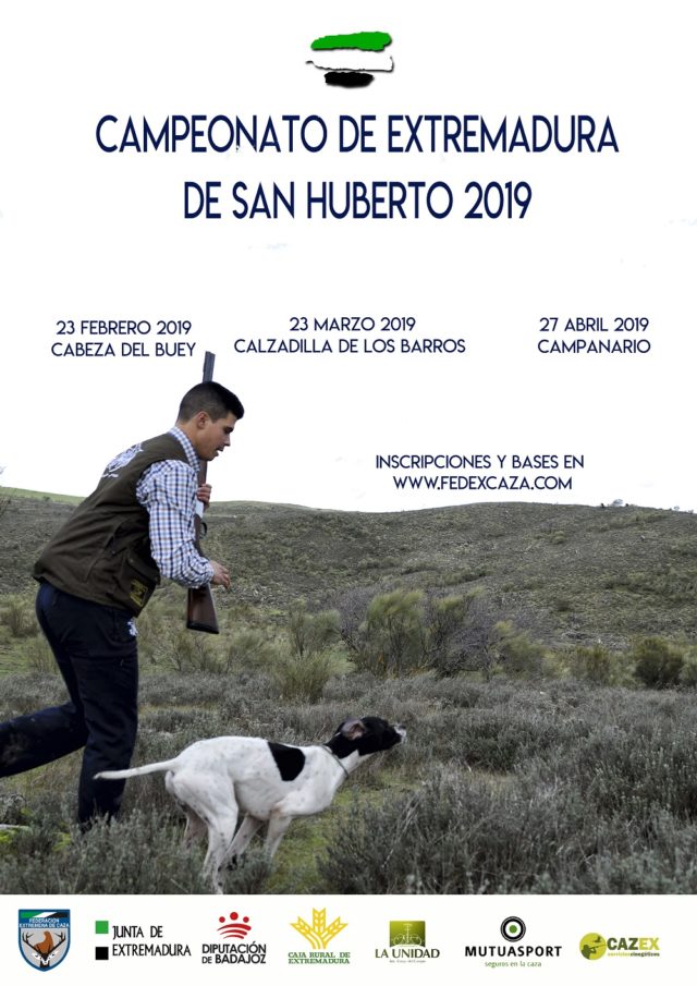 Cabeza del Buey, Calzadilla de los Barros y Campanario acogerán las tres fases puntuables del Campeonato de Extremadura de San Huberto 2019