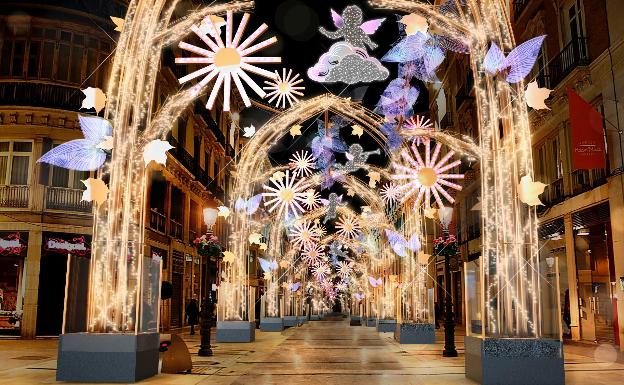 Málaga enciende sus luces de Navidad con la expectación por las nubes