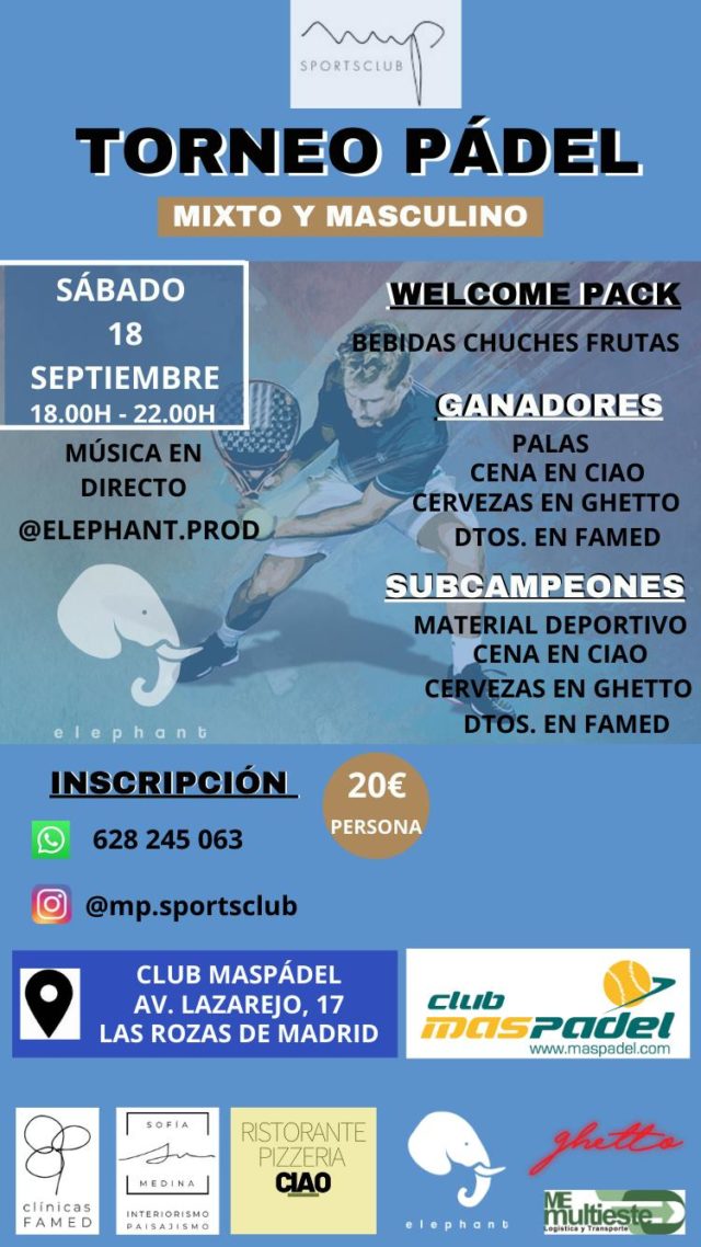 Mpsportsclub continúa con los torneos de Pádel en Las Rozas de Madrid