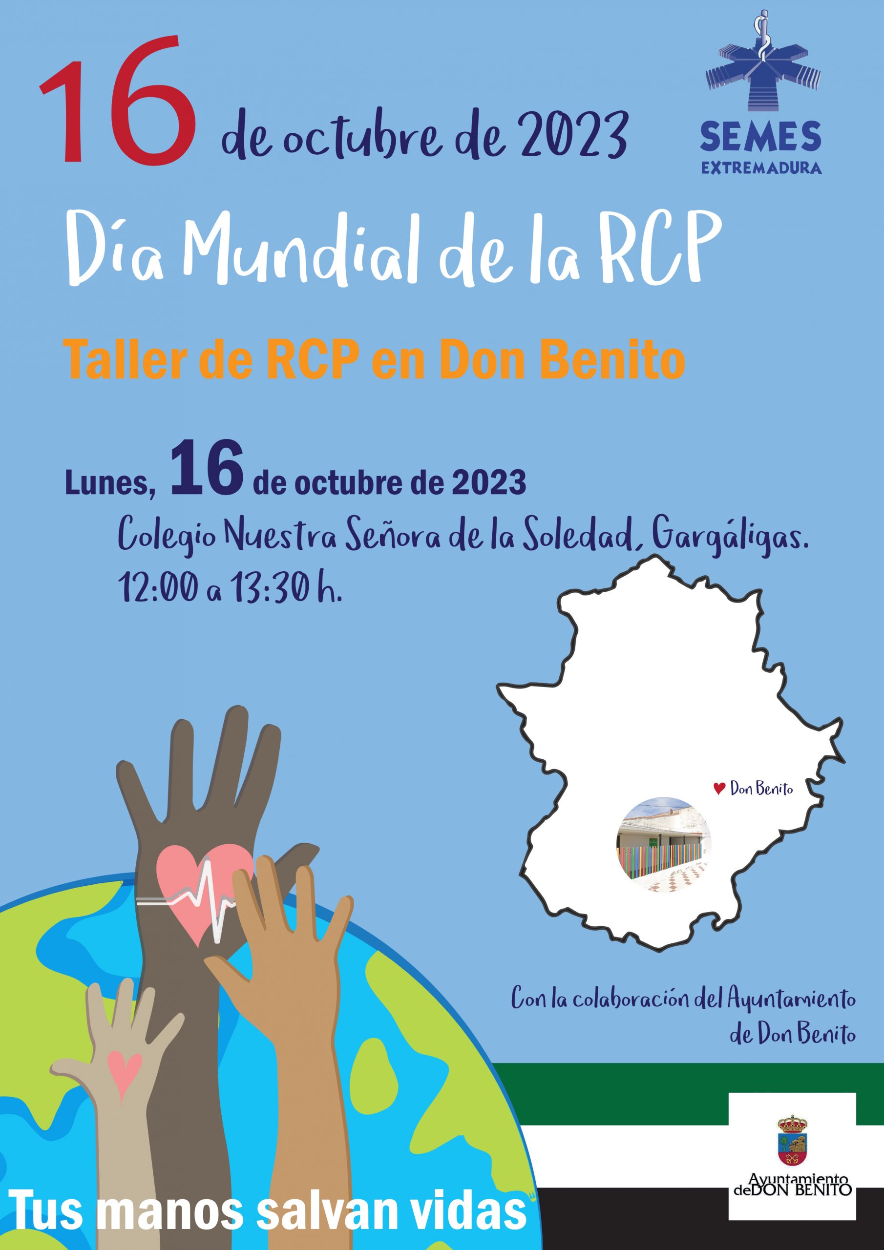 Cartel Dia Mundial de la RCP Don Benito scaled