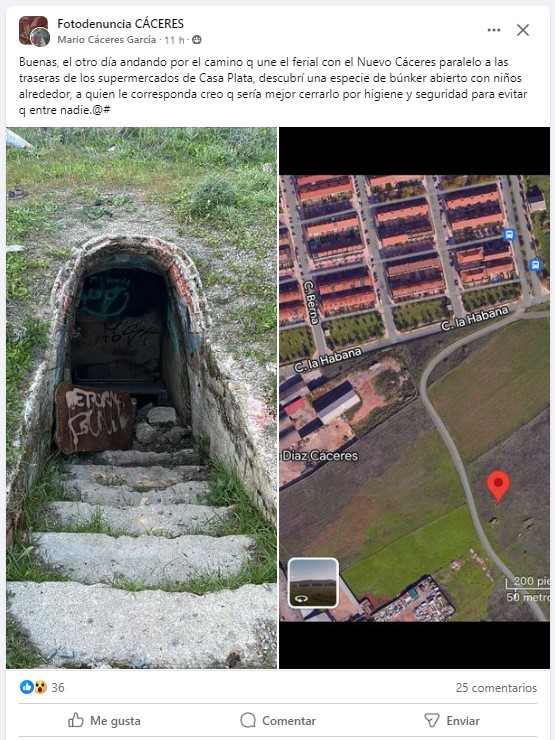 encontrado misterioso bunker en Cáceres