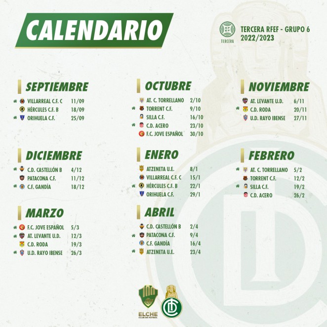 Calendario elche cf 2022