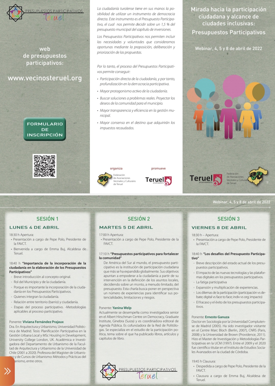 Una webinar analiza los presupuestos participativos de Teruel