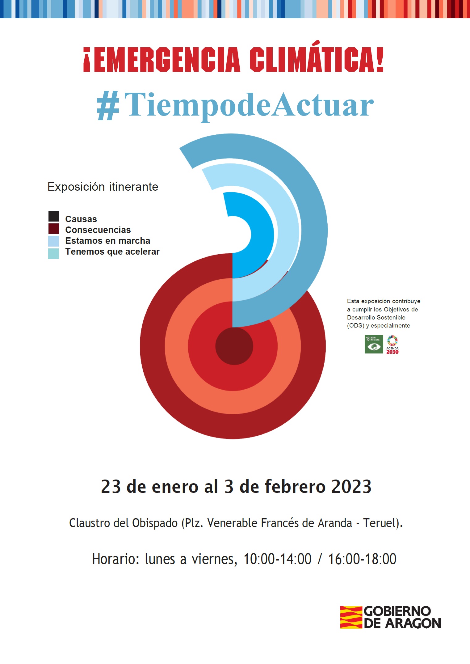 La exposiciÃ³n "Â¡Emergencia ClimÃ¡tica! #TiempodeActuar" ya se puede visitar en el Claustro del Obispado de Teruel