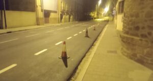 Imagen de los conos de una de las avenidas de Teruel. Facebook