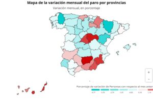 Mapa del paro en España en febrero. (Europa Press)