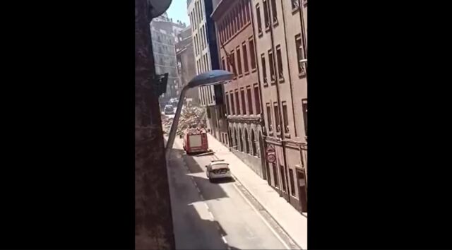 VÍDEO | Así se derrumbaba un edificio de cinco plantas en pleno centro de Teruel