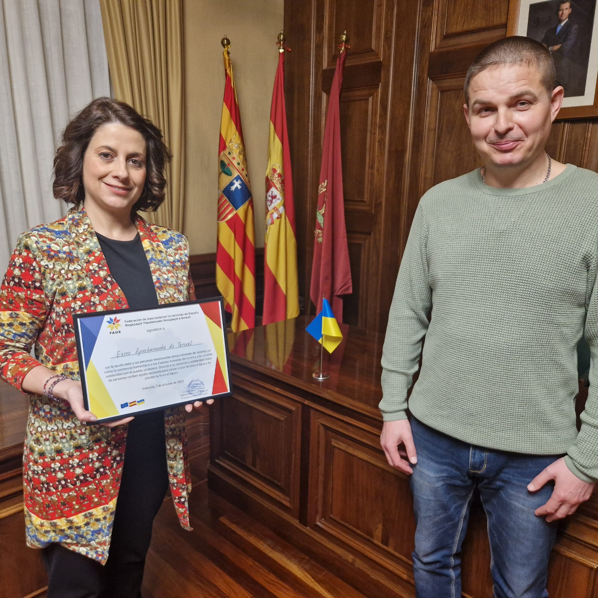 Agradecimiento del pueblo ucraniano a la ciudad de Teruel