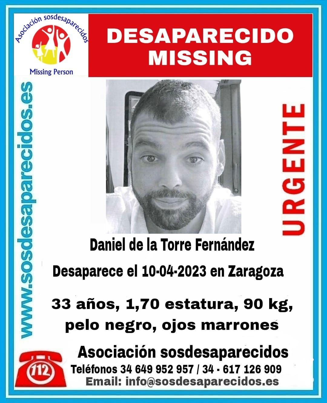 hombre desaparecido en Zaragoza