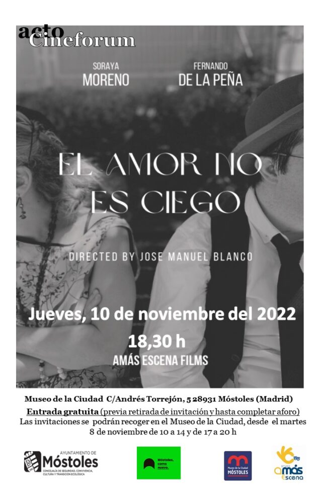 El corto “El amor no es ciego” y el concierto “Amor ch’attendi”, esta semana en el Museo de la Ciudad. (Ayuntamiento de Móstoles)