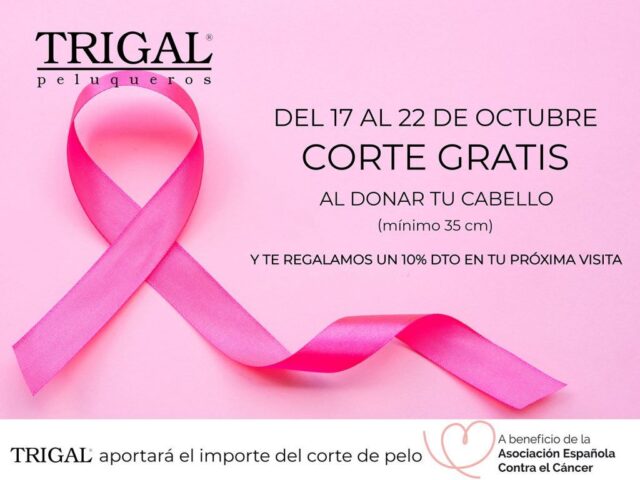 Campaña de Trigal Peluqueros contra el cáncer de mama.