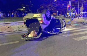 Espectacular accidente en Alcorcón cerca del metro Parque de Lisboa