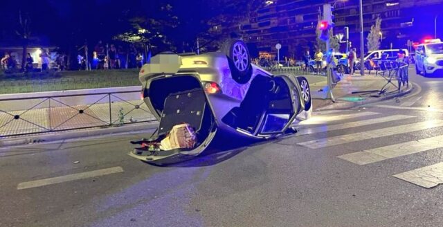 Espectacular accidente en Alcorcón cerca del metro Parque de Lisboa