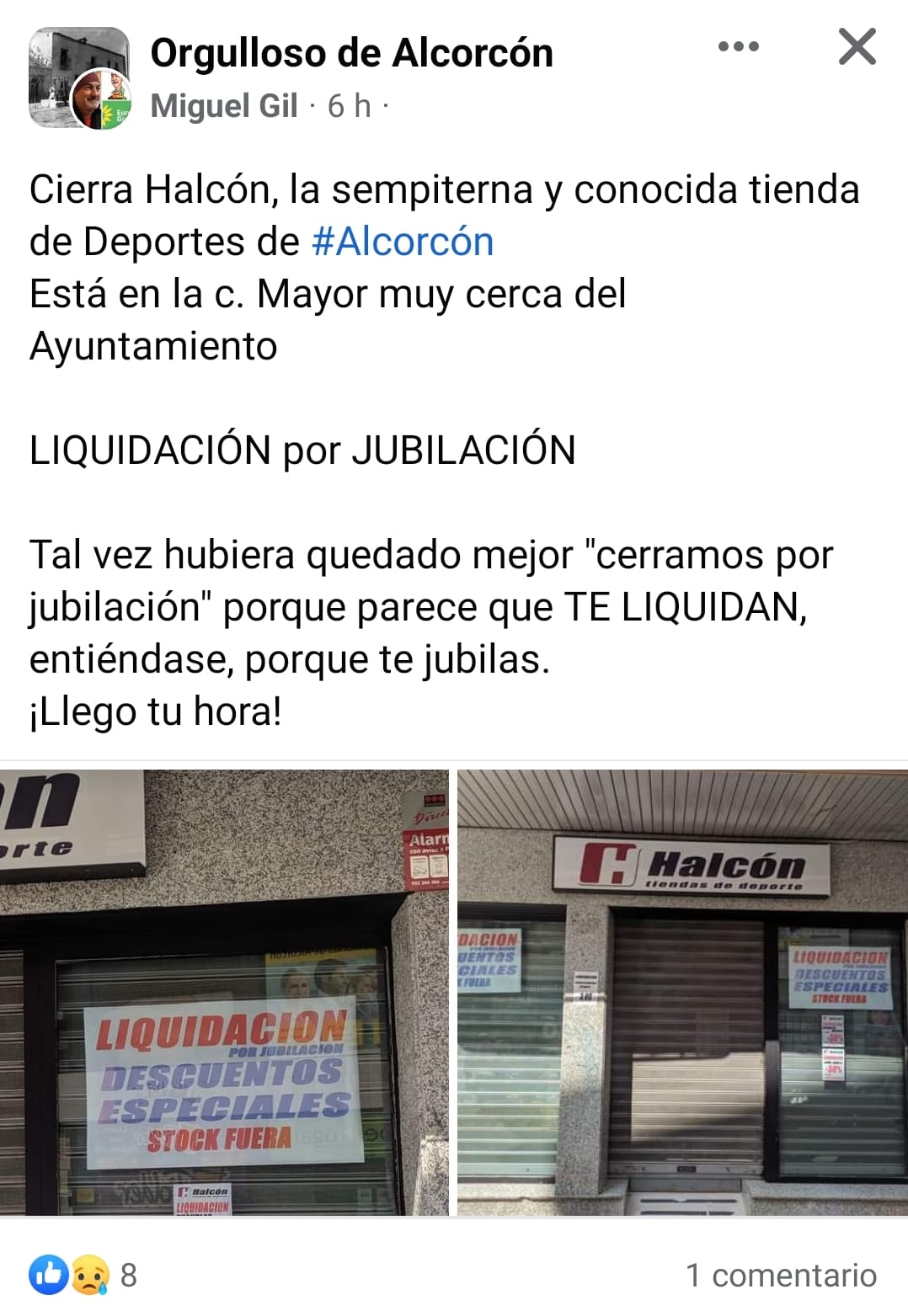 Cierra Deportes Halcón en Alcorcón por este motivo