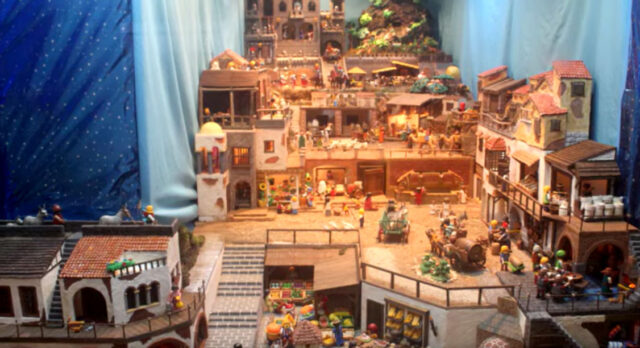 Imagen del Belén de Playmobil de la Librería Lucy. (Youtube.com)