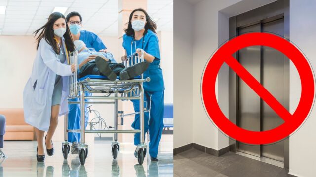 Camilla SÍ camillero NO. Así es la chapuza de los ascensores mal medidos en este hospital de Guadalajara