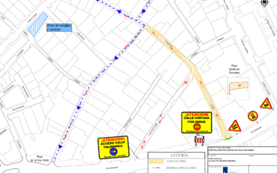 Actualización de accesos y desvíos de tráfico rodado en las obras de las calles Talamanca, Ángel y aledañas